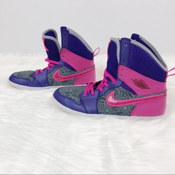 pink high top jordans